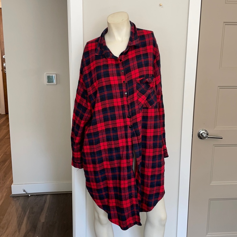 Cute flannel shirt dress